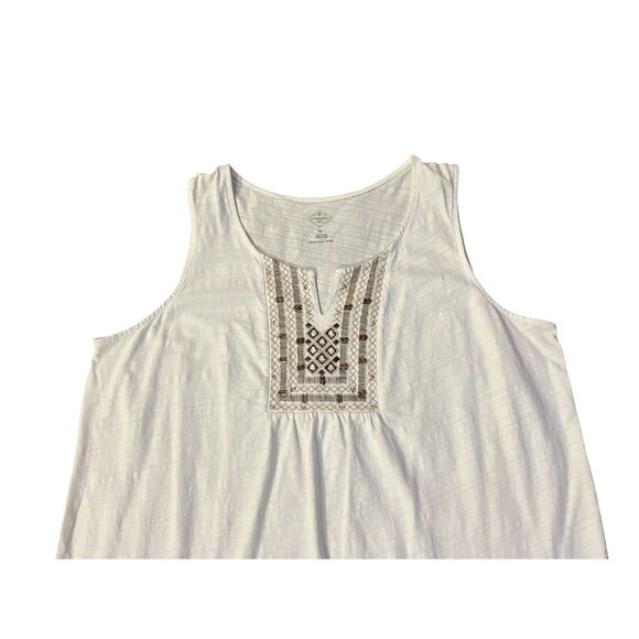 St Johns Bay Blouse Womens XL Used Sleeveless Embroidery Beads - Picture 5 of 13